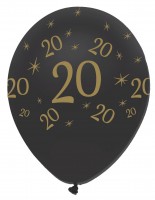 Preview: 6 Magical 20th Birthday balloons 30cm