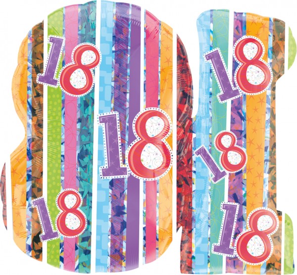 Palloncino colorato per il diciottesimo compleanno 66 x 71 cm 2