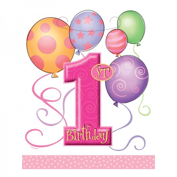 8 Pink Balloon Birthday Party gift bags