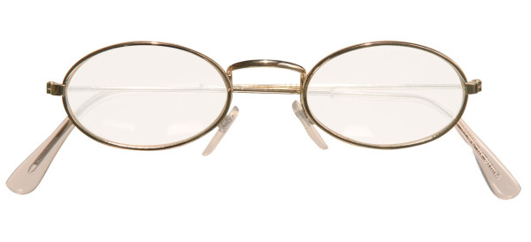 Owalne okulary w kolorze złotym