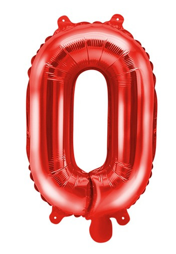 Rød O bogstav ballon 35cm