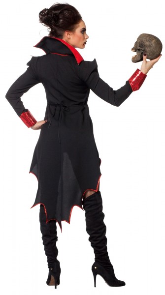 Seksowny błyszczący kostium wampira Antonella dla kobiet czerwony 3