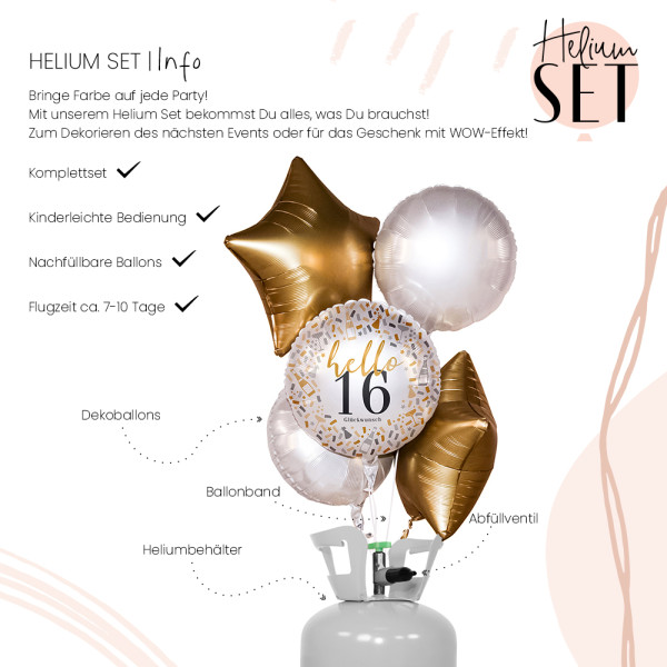 Hello 16 - Ballonbouquet-Set mit Heliumbehälter 3