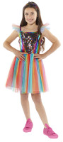 Vista previa: Disfraz de niña arcoiris colorido