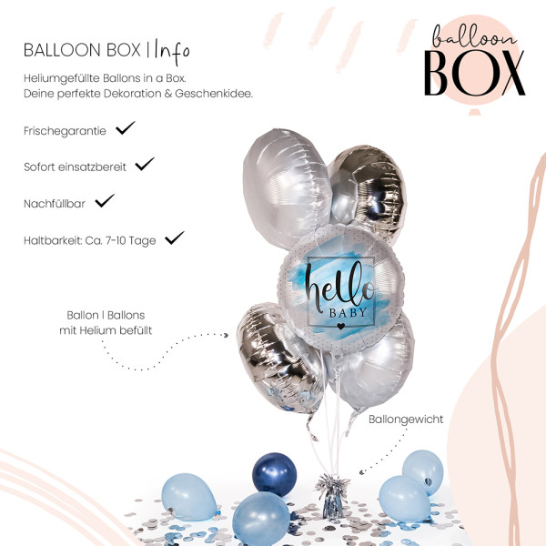 Heliumballon in der Box Welcome to the World, Baby Boy! 2