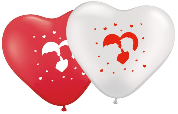 8 lovers heart balloons 27cm