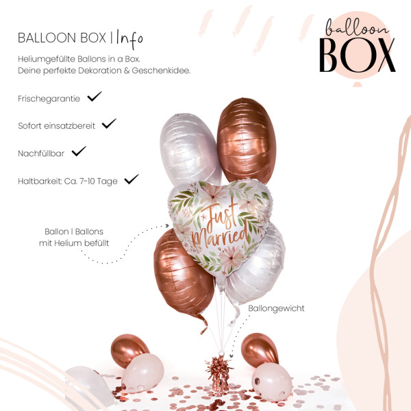 Heliumballon in a Box Just Married Bliss 3