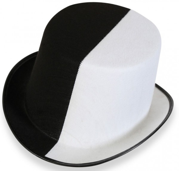 Chapeau haut de forme de fête noir et blanc