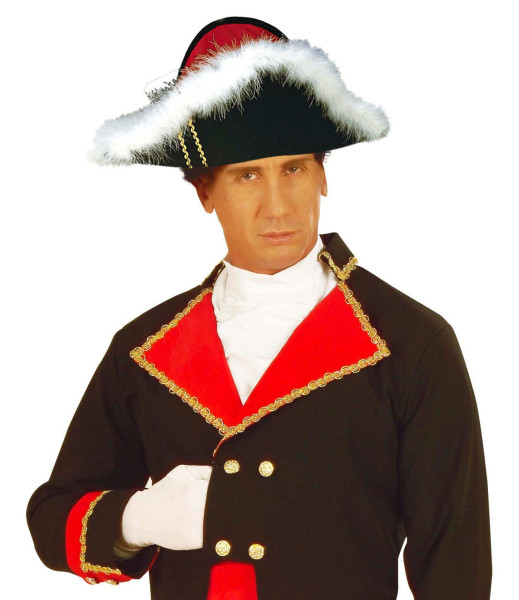 Napoléon chapeau à plumes double pointu