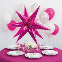 Förhandsgranskning: Folieballong Happy Sparkling 3D Star rosa