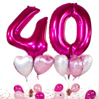 Vorschau: 10 Heliumballons in der Box Pink 40