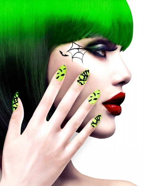 Halloween bat fingernails