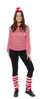 Vista previa: Camisa de rayas para mujer con rayas rojas y blancas.