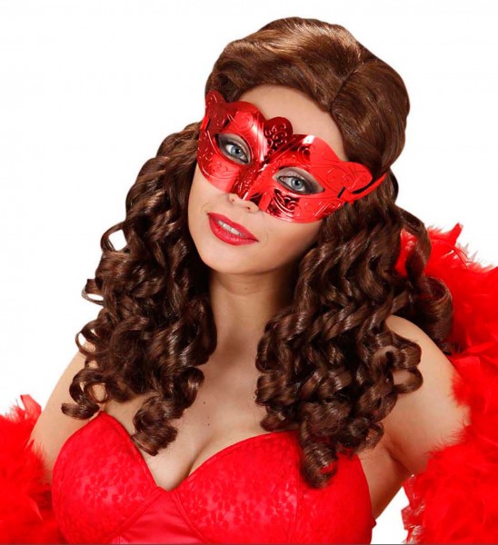 Röd Masquerade Ball Eye Mask Metallic 2