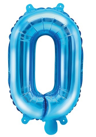 Folieballon O azuurblauw 35cm