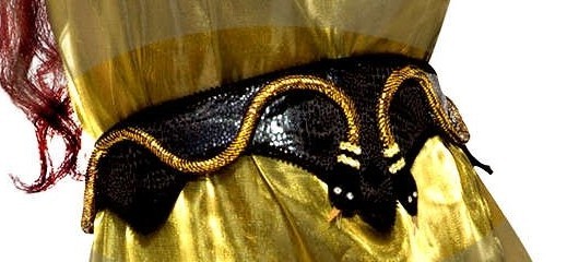 Cinturón medusa serpiente oro negro