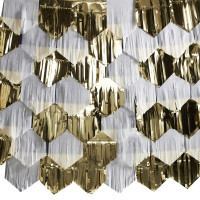 DIY Fransen Vorhang gold-weiß