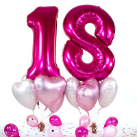 Vorschau: 10 Heliumballons in der Box Pink 18