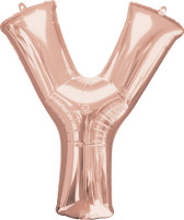Palloncino in lamina XL oro rosa Y lettera 86 cm