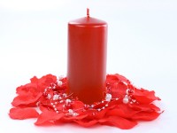 Aperçu: 6 bougies piliers Rio rouge 12cm