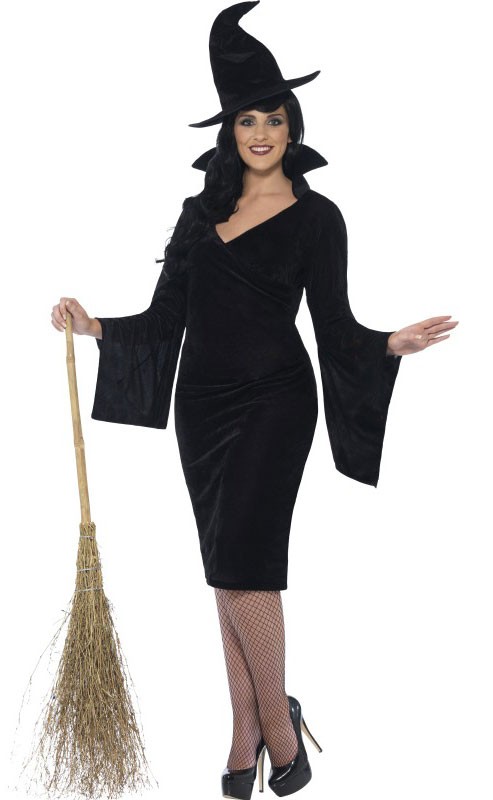 Acquista Costume da strega di Halloween taglie forti XXL-S per donna adulto  sexy viola coda di rondine bretelle vestito cappello festa di carnevale  vestito femminile