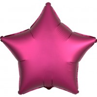 Foil balloon star satin look pink