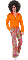 Widok: Rozkloszowane spodnie męskie w stylu paisley w stylu lat 70
