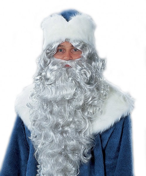 Santa barbe du père noël argenté avec serre-tête