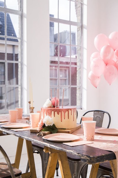 40 ° compleanno 8 piatti di carta elegante blush rose gold 4