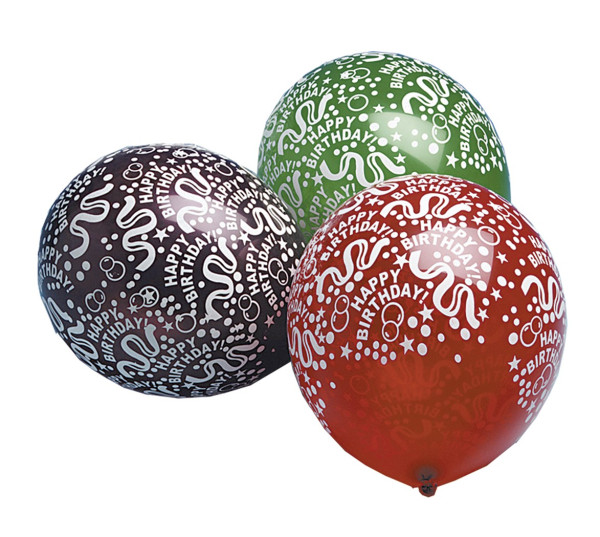 5 farverige balloner til tillykke med fødselsdagen til fest 30 cm