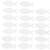Vorschau: 20 weiße Holzfische 50 x 19mm
