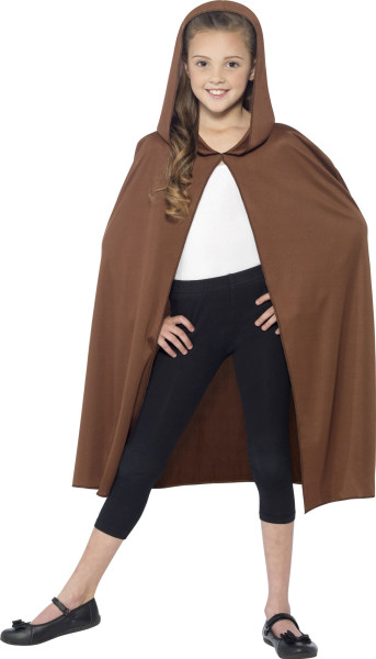 Brown hooded cape for children