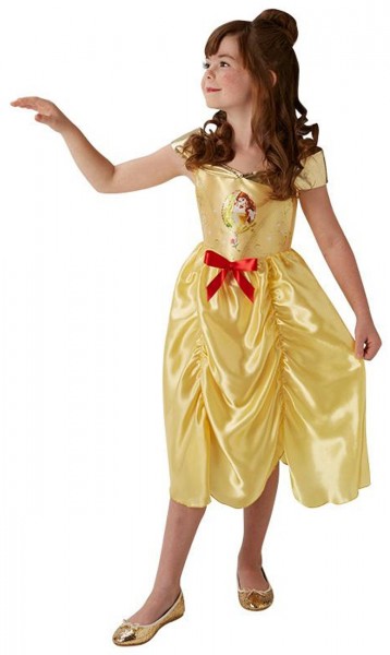 Belle eventyr kjole til børn i guld