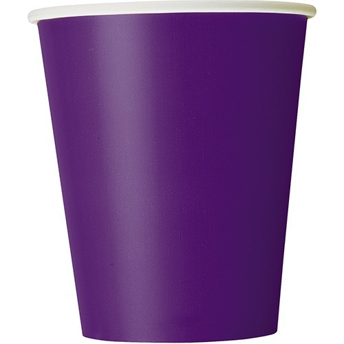 8 Party Paper Cup Valentina Purple Violet 266ml