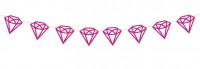 Vista previa: Guirnalda de diamantes rosas 10cm x 1m