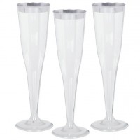 8 high quality plastic champagne glasses