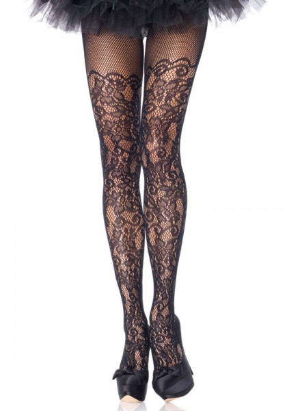Black tights Miri with lace pattern