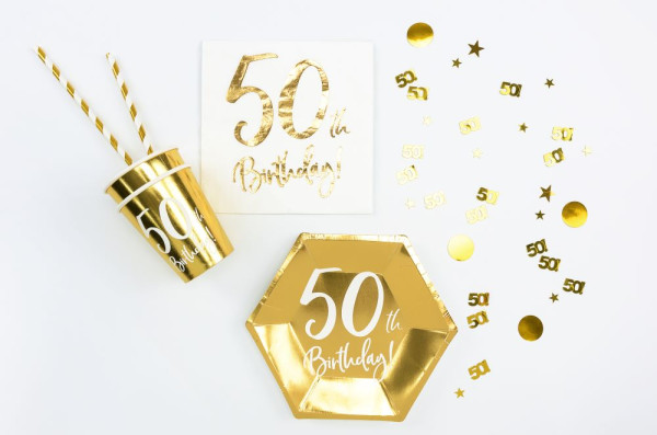 Gyldent 50 års fødselsdag drys dekoration 15g
