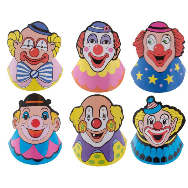 7 clown feestmutsen