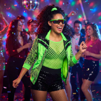 Flashy neon green training jacket for women
