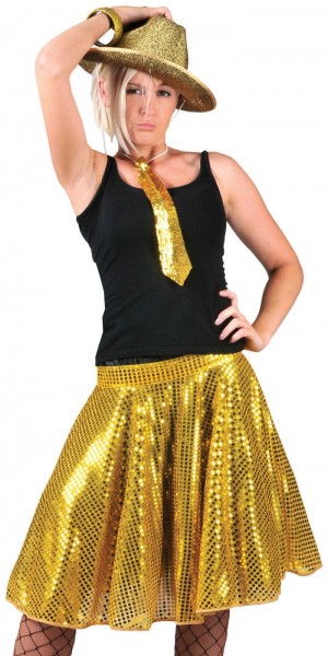 Glitter sequin nederdel guld