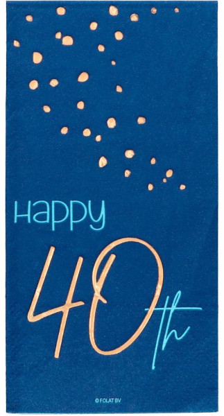 40ste verjaardag 10 servetten Elegant blauw