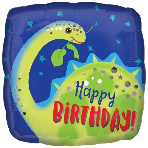 Globo foil Happy Birthday Dino 46cm