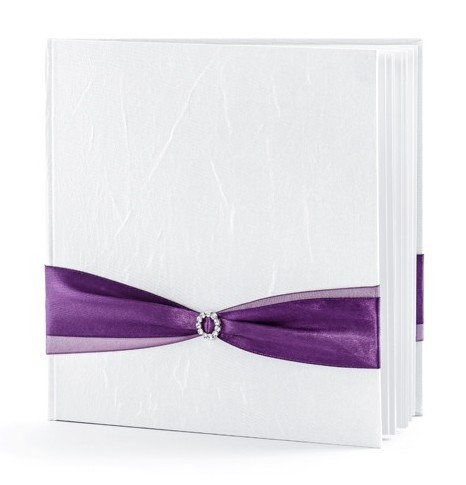 Libro degli ospiti Diamond White-Purple 22 pages
