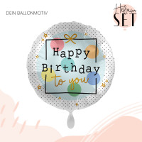 Vorschau: Birthday Present Ballonbouquet-Set mit Heliumbehälter