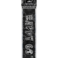Preview: 60th birthday black and white party banner 360cm