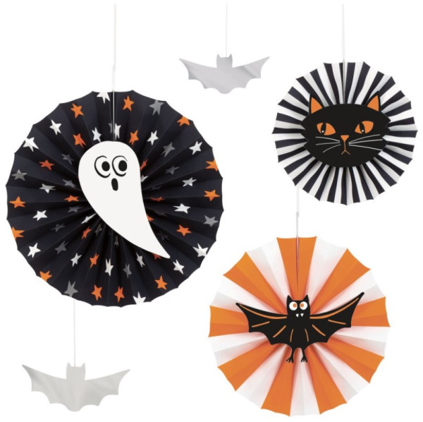5 Happy Scary Halloween paper rosettes