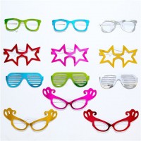 12 colorful photo box party glasses