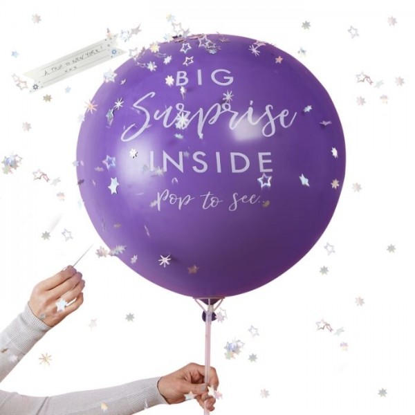 Ballon confettis Starful Birthday XL 91cm