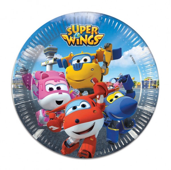 8 Super Wings Heroes Of The Sky Paper Plates 20cm